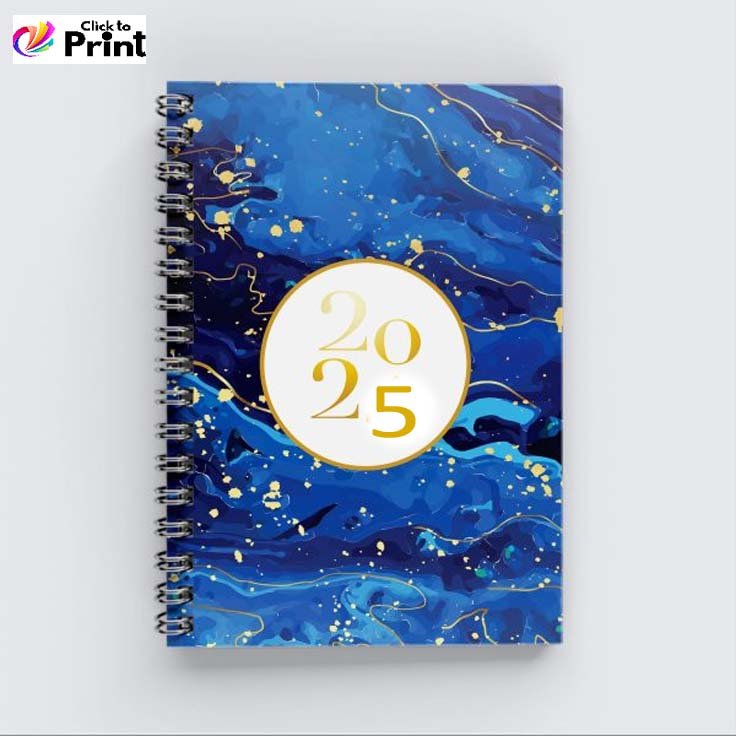 Marble Blue and Gold Notebook