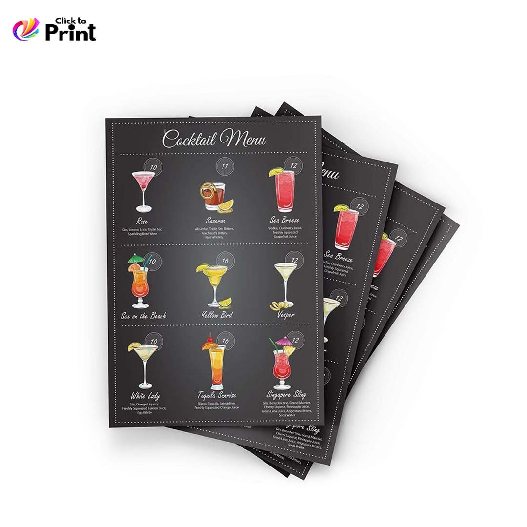 Bar and Beverage Menu Printing Menu Design and Printing Drinks Menu Printing Cheap Menu Printing Menu Printing Near Me